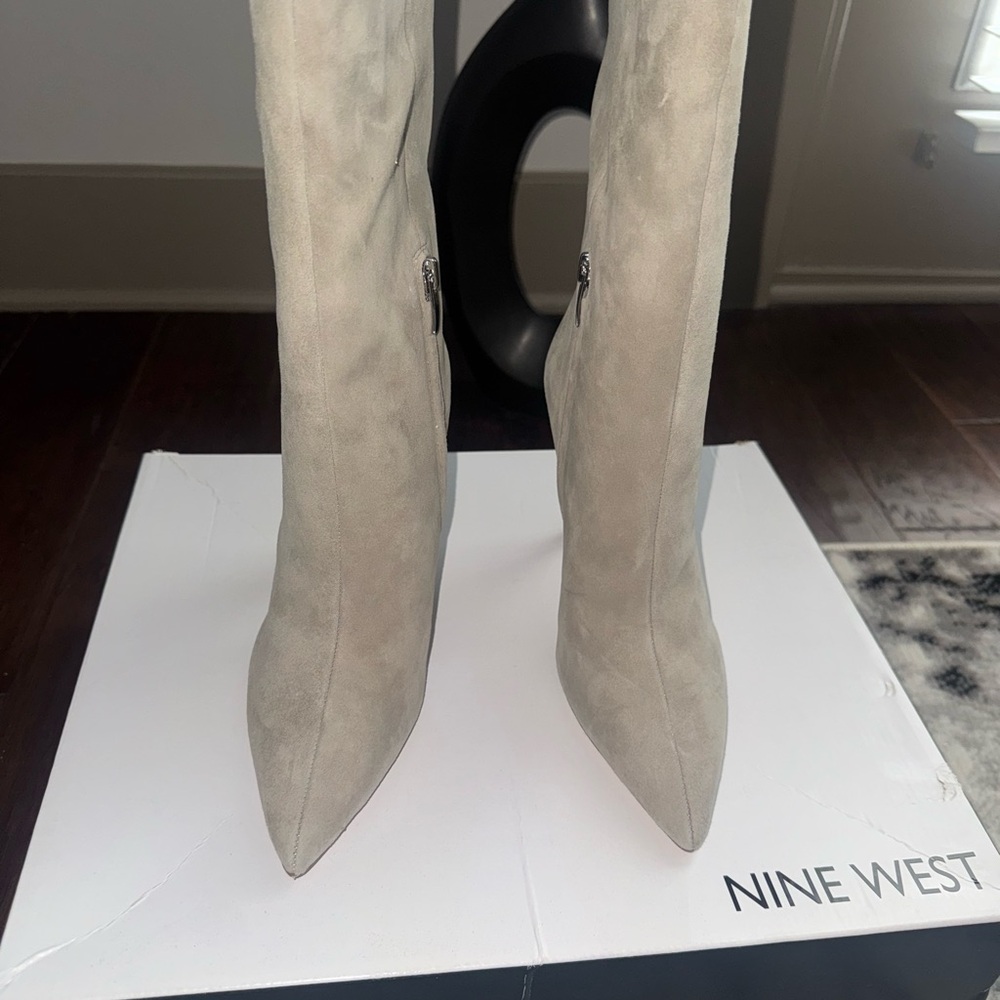 Nine West Women's Gray Heeled Boots